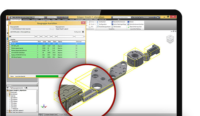 Simple-Aligner für automatische Bauteil-Abmessungen