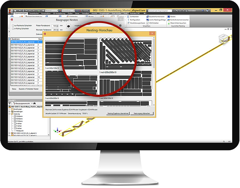 Screenshot Nesting Software